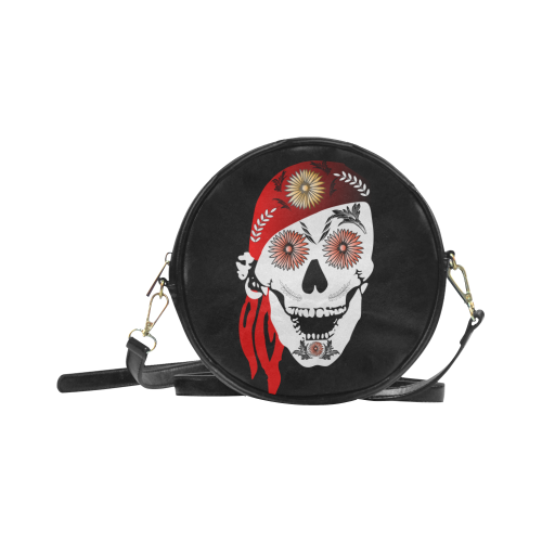 Funny sugar skull Round Sling Bag (Model 1647)