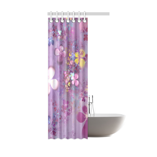 Modern abstract fractal colorful flower power Shower Curtain 36"x72"