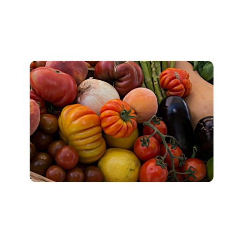 Heirloom Tomatoes in a Basket