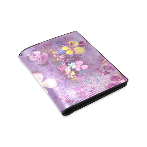 Modern abstract fractal colorful flower power Men's Leather Wallet (Model 1612)