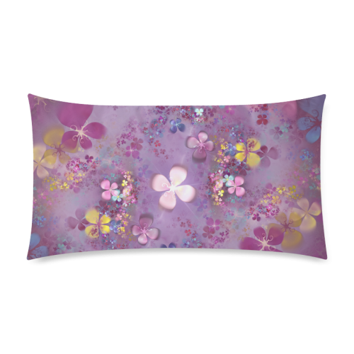 Modern abstract fractal colorful flower power Custom Rectangle Pillow Case 20"x36" (one side)