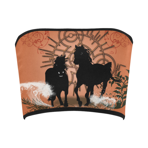 Black horses silhouette Bandeau Top