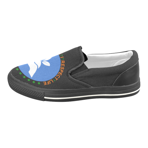 VEGAN RESPECT LIFE Women's Unusual Slip-on Canvas Shoes (Model 019)