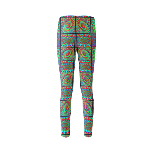 Colorful Printed Spiral Tie Dye Blocks Cassandra Women's Leggings (Model L01)