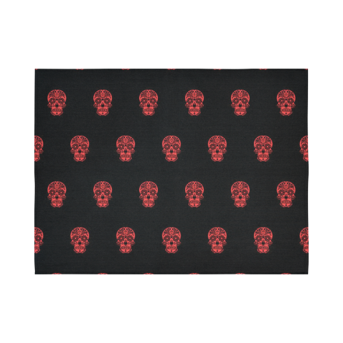 skull pattern red Cotton Linen Wall Tapestry 80"x 60"