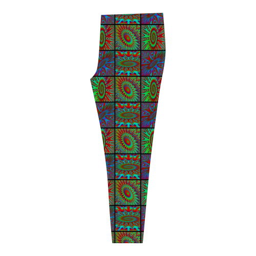 Colorful Printed Spiral Tie Dye Blocks Cassandra Women's Leggings (Model L01)