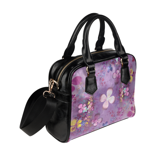 Modern abstract fractal colorful flower power Shoulder Handbag (Model 1634)