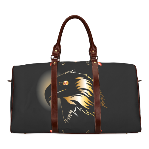 Eagle in gold and black Waterproof Travel Bag/Small (Model 1639)