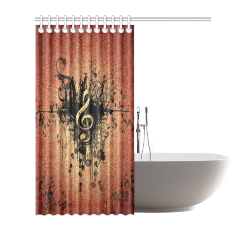Wonderful clef with flowers Shower Curtain 66"x72"