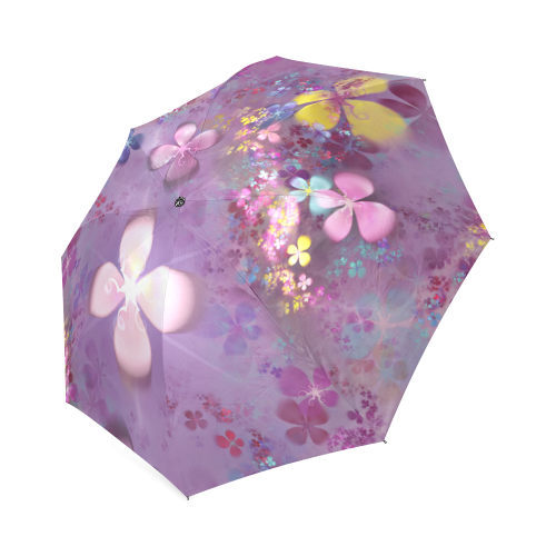 Modern abstract fractal colorful flower power Foldable Umbrella (Model U01)