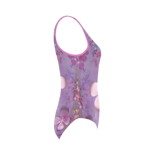 Modern abstract fractal colorful flower power Vest One Piece Swimsuit (Model S04)