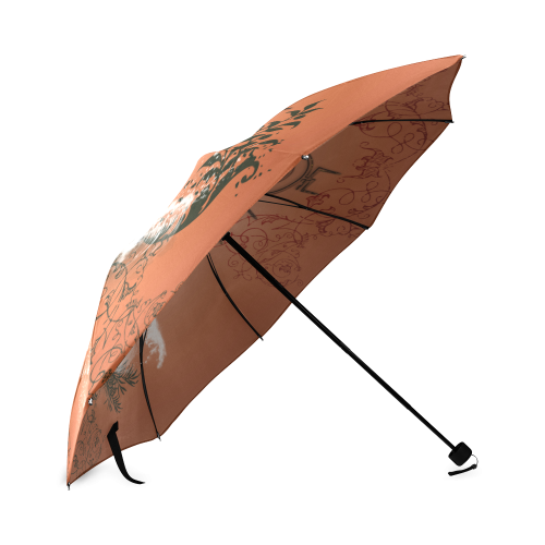 Black horses silhouette Foldable Umbrella (Model U01)