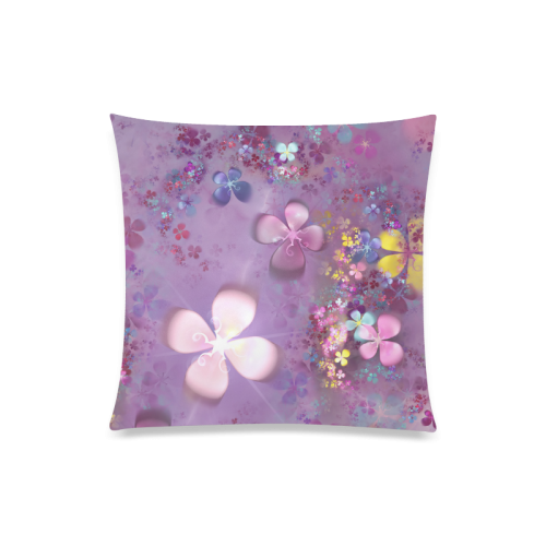 Modern abstract fractal colorful flower power Custom Zippered Pillow Case 20"x20"(One Side)
