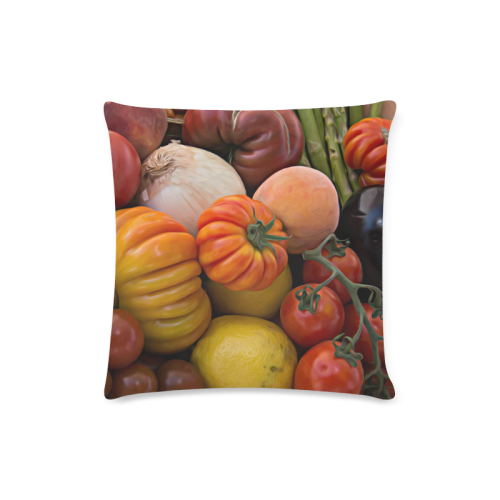 Heirloom Tomatoes in a Basket Custom Zippered Pillow Case 16"x16"(Twin Sides)