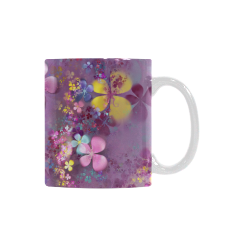 Modern abstract fractal colorful flower power White Mug(11OZ)