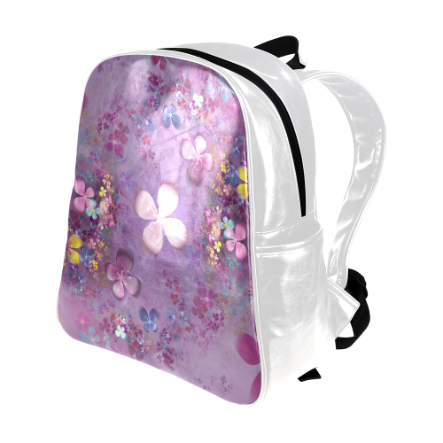 Modern abstract fractal colorful flower power Multi-Pockets Backpack (Model 1636)