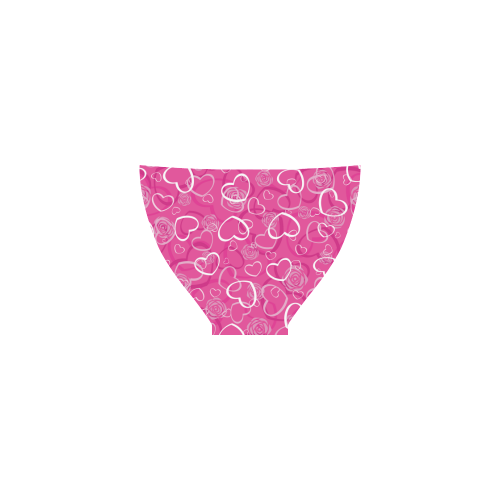 heart background pink Custom Bikini Swimsuit