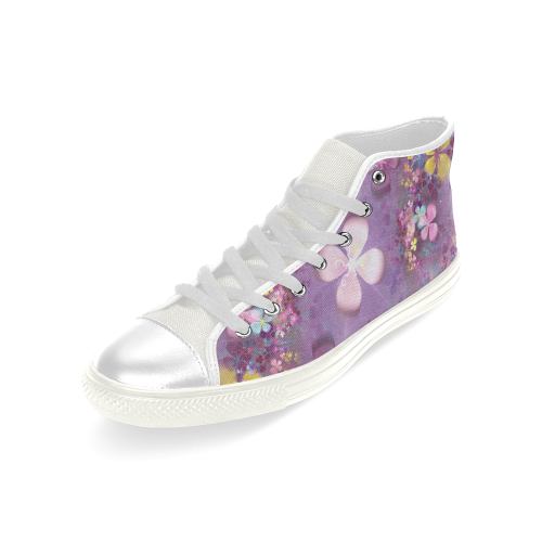 Modern abstract fractal colorful flower power Men’s Classic High Top Canvas Shoes (Model 017)