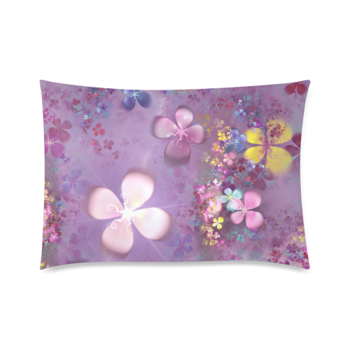 Modern abstract fractal colorful flower power Custom Zippered Pillow Case 20"x30"(Twin Sides)