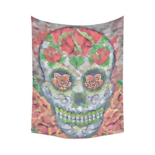 Polygon Skull Cotton Linen Wall Tapestry 80"x 60"