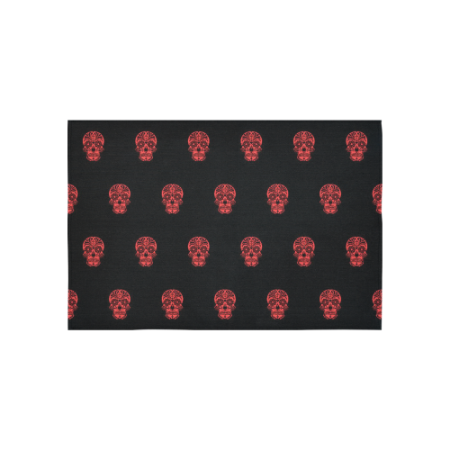 skull pattern red Cotton Linen Wall Tapestry 60"x 40"