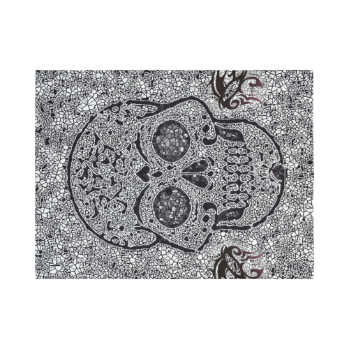 Mosaic Skull Cotton Linen Wall Tapestry 80"x 60"