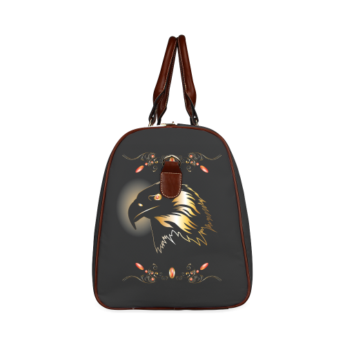 Eagle in gold and black Waterproof Travel Bag/Large (Model 1639)