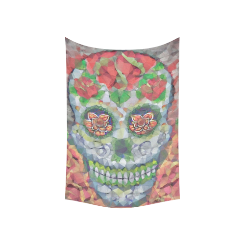 Polygon Skull Cotton Linen Wall Tapestry 60"x 40"