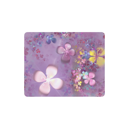 Modern abstract fractal colorful flower power Rectangle Mousepad