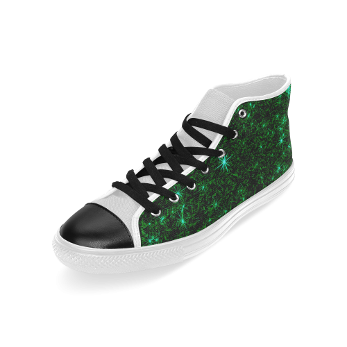 Sparkling Green - Jera Nour Men’s Classic High Top Canvas Shoes (Model 017)