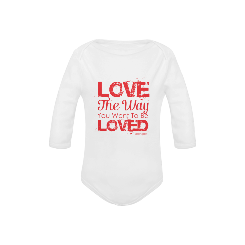 Love the way you want to be loved Baby Powder Organic Long Sleeve One Piece (Model T27)