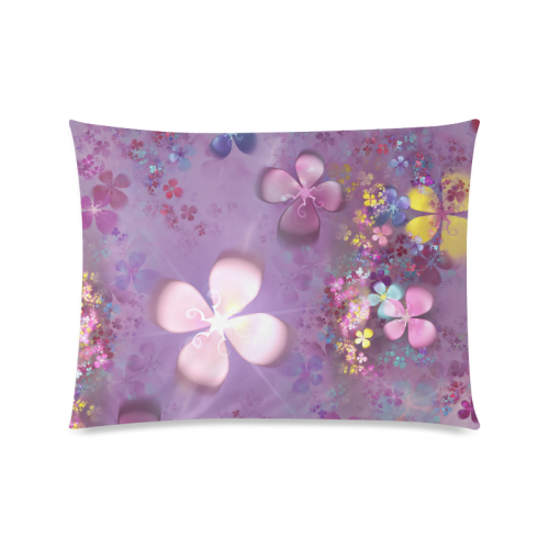 Modern abstract fractal colorful flower power Custom Zippered Pillow Case 20"x26"(Twin Sides)