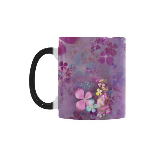 Modern abstract fractal colorful flower power Custom Morphing Mug