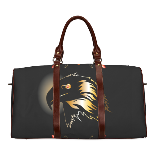 Eagle in gold and black Waterproof Travel Bag/Large (Model 1639)