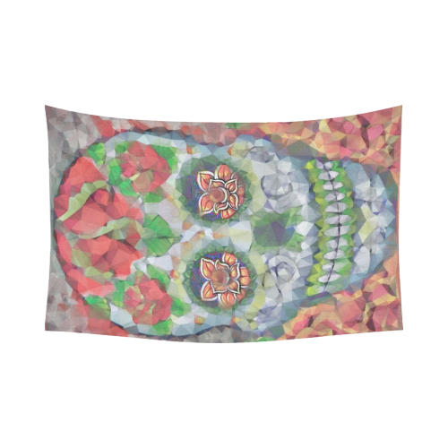 Polygon Skull Cotton Linen Wall Tapestry 90"x 60"