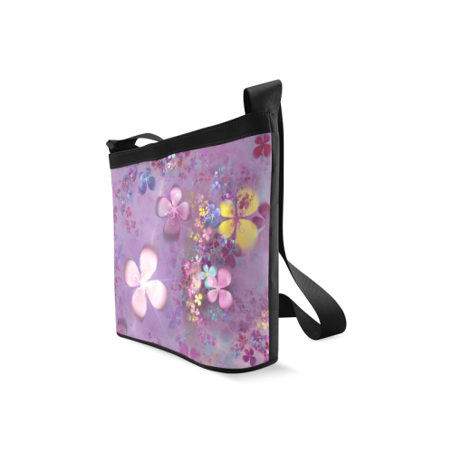 Modern abstract fractal colorful flower power Crossbody Bags (Model 1613)