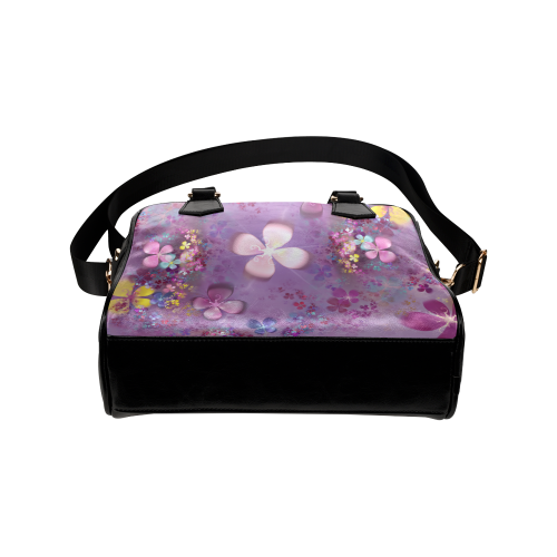 Modern abstract fractal colorful flower power Shoulder Handbag (Model 1634)