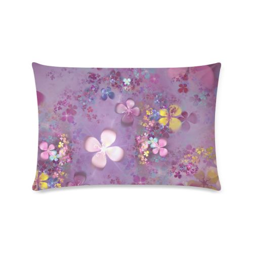 Modern abstract fractal colorful flower power Custom Rectangle Pillow Case 16"x24" (one side)