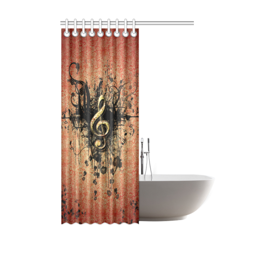 Wonderful clef with flowers Shower Curtain 48"x72"