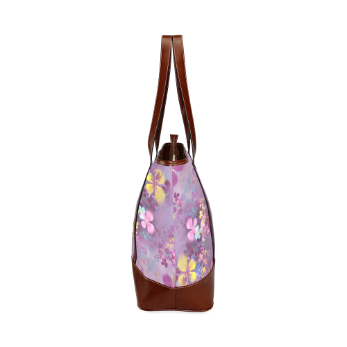 Modern abstract fractal colorful flower power Tote Handbag (Model 1642)