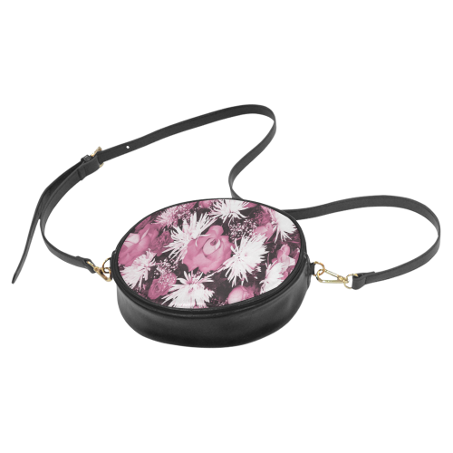 Pink Flowered Bouquet Round Sling Bag (Model 1647)