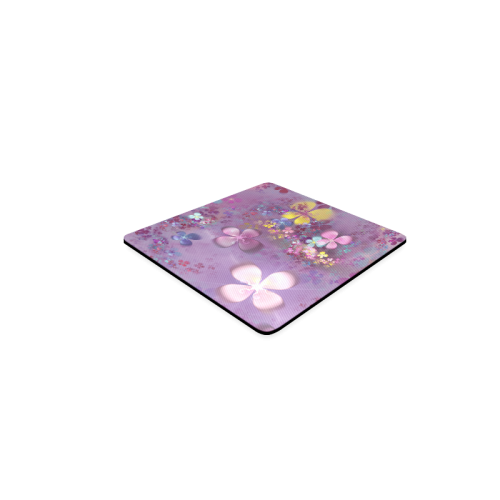Modern abstract fractal colorful flower power Square Coaster