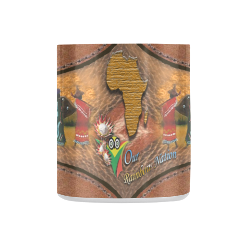 African rainbow nation on leather texture Classic Insulated Mug(10.3OZ)