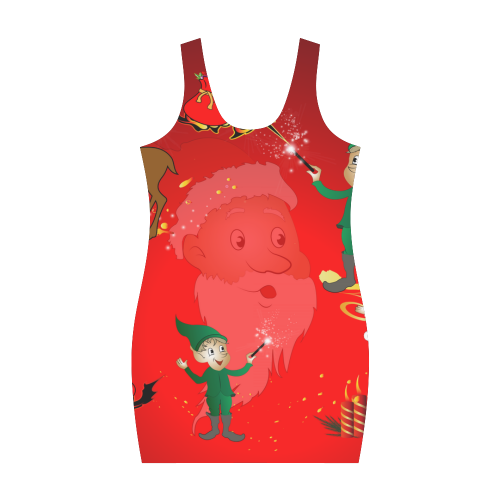 Funny christmas design Medea Vest Dress (Model D06)