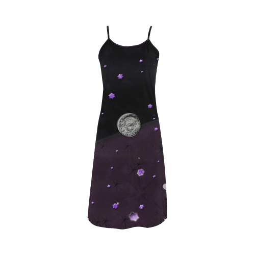 Lost Midnight Charcoal Stars Alcestis Slip Dress (Model D05)