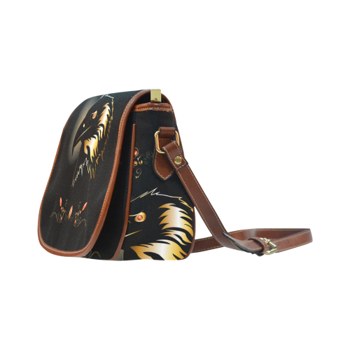 Eagle in gold and black Saddle Bag/Small (Model 1649) Full Customization