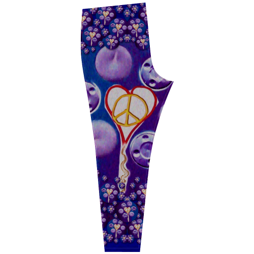 The Key to love is peace and love popart Cassandra Women's Leggings (Model L01)