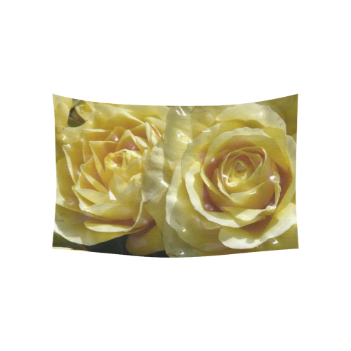 yellow roses Cotton Linen Wall Tapestry 60"x 40"