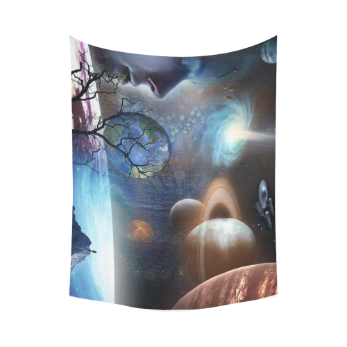 Extraterrestrial Civilizations Cotton Linen Wall Tapestry 80"x 60"