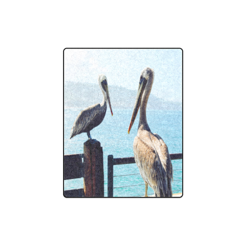 Seaside Pelican Chat Blanket 40"x50"